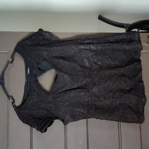 Torrid Black Lace Peplum Top